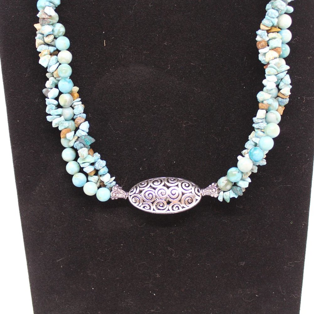 Turquoise multi strand hand made necklace